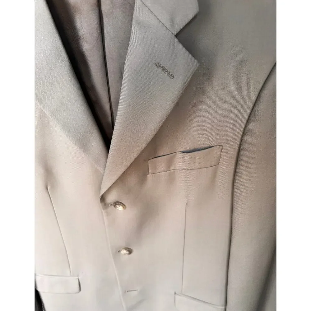 Pronto Uomo Men’s Beige Sport Coat Blazer Made in Italy Angelico Size 40 Long